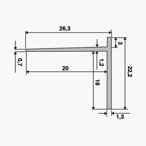 TEMPOLISTEL® B102 Ukončovací profil BA 18 – Obrázok 2