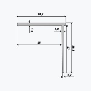 TEMPOLISTEL® B107 Ukončovací profil pre sadrokartónovú dosku BA25 – Obrázok 2