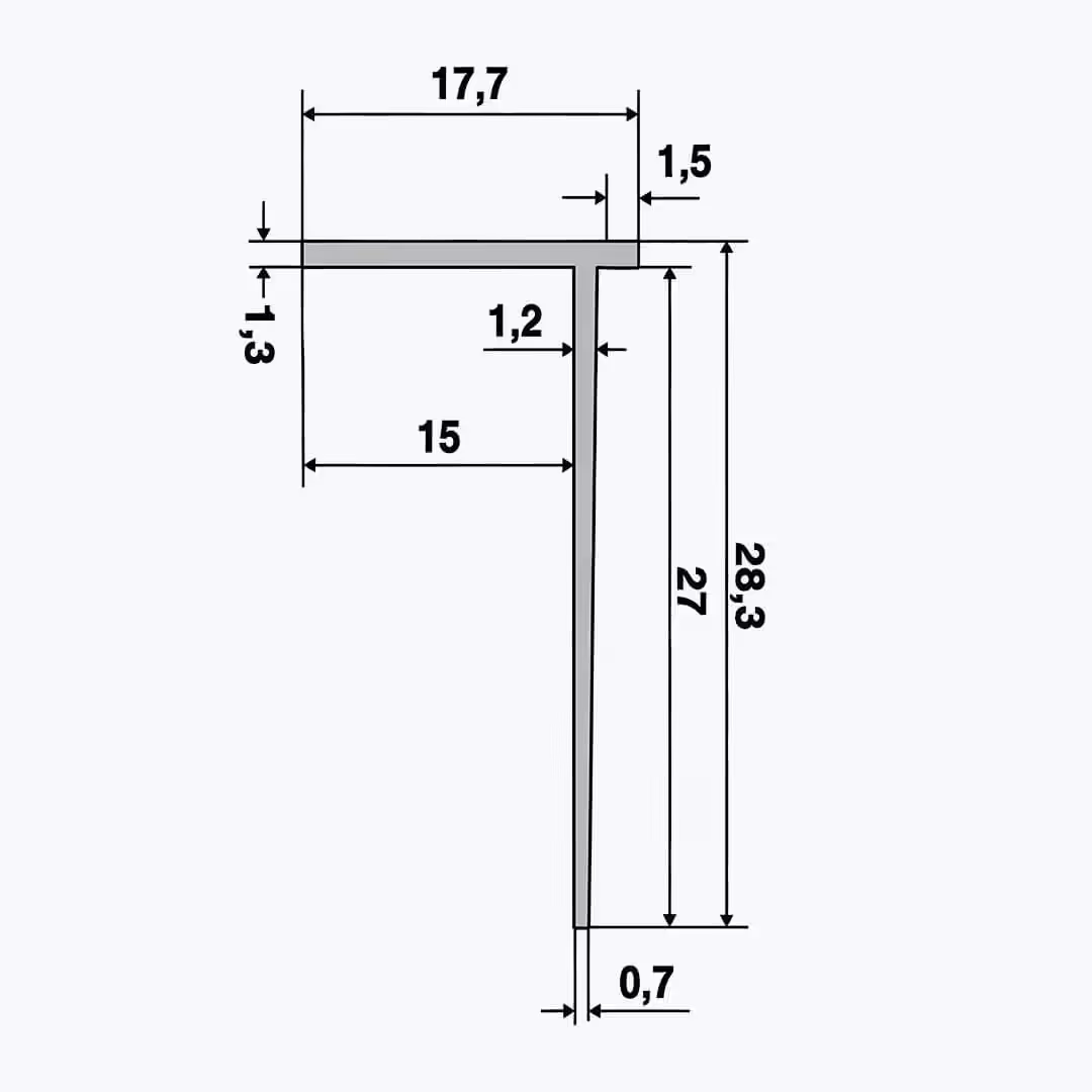 TEMPOLISTEL® B119 Ukončovací profil pre priečku BA15 – Obrázok 2